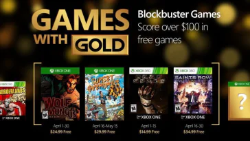 Games With Gold Avril : 2 jeux gratuits sur XBox 360 et 2 jeux gratuits sur XBox One