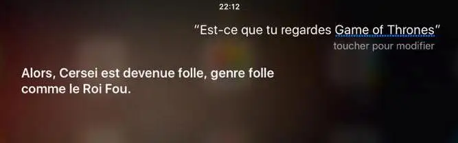 Siri aussi est fan de Game Of Thrones #6