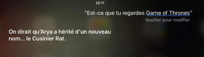 Siri aussi est fan de Game Of Thrones #5
