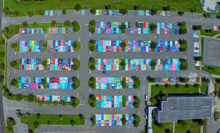 Aux Etats-Unis, les étudiants peignent leur place de parking #2
