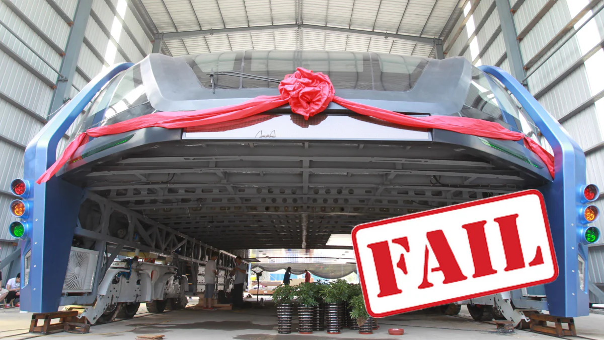 Transit Elevated Bus, le bus enjambeur de voitures n’est qu’une grosse arnaque
