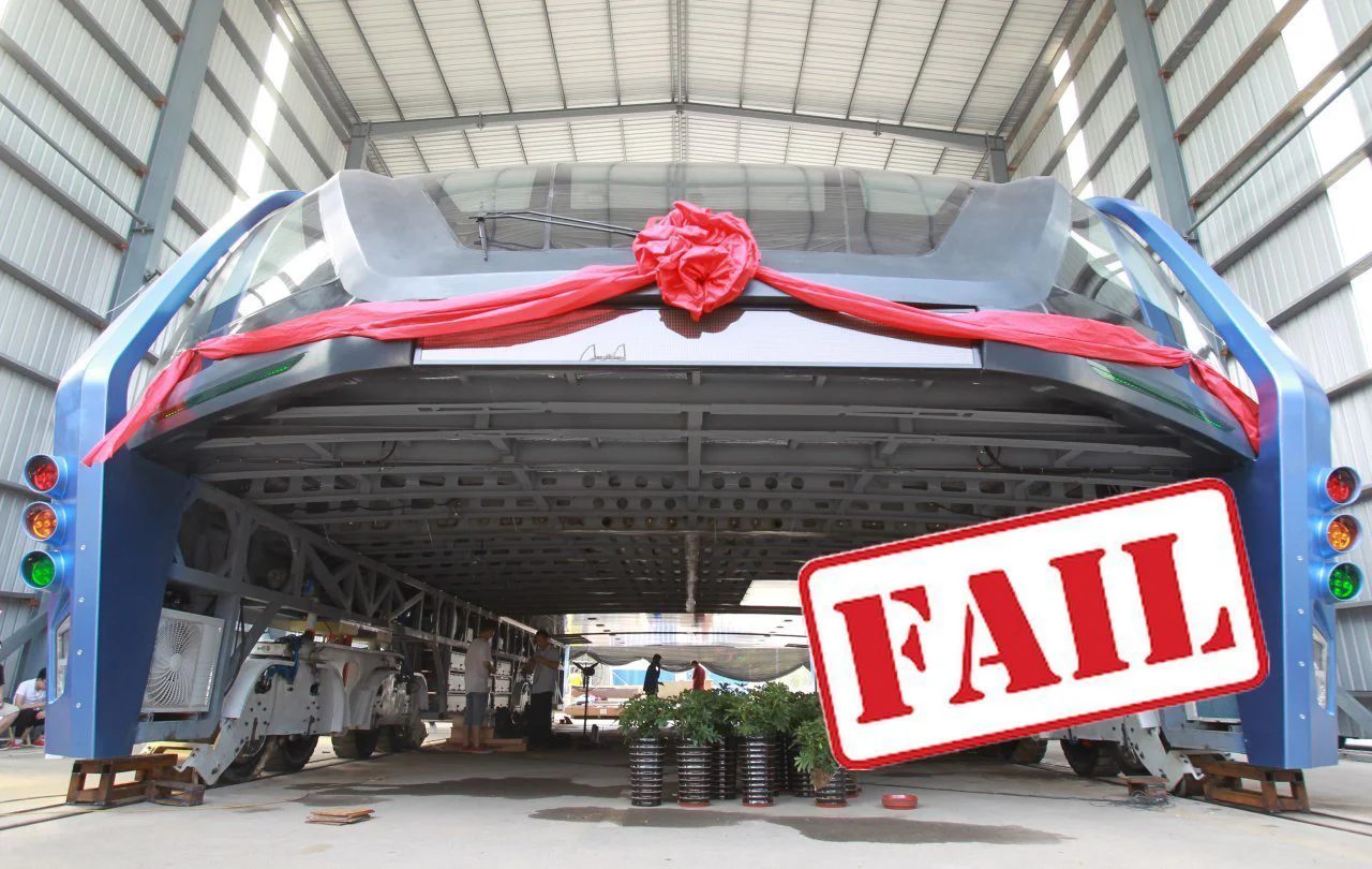 Transit Elevated Bus, le bus enjambeur de voitures n’est qu’une grosse arnaque