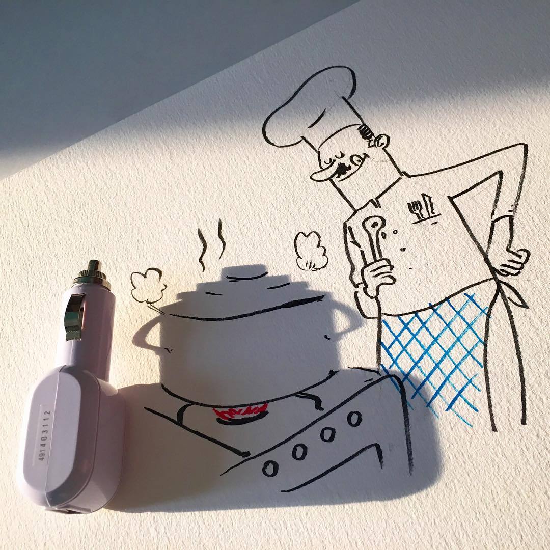 Il réalise des dessins étonnants avec de simples ombres #2