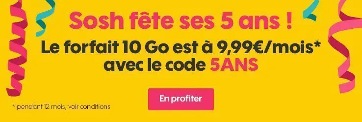 Le forfait SOSH 4G 10 Go est à 9,99€/mois jusqu’au 4 Décembre #2