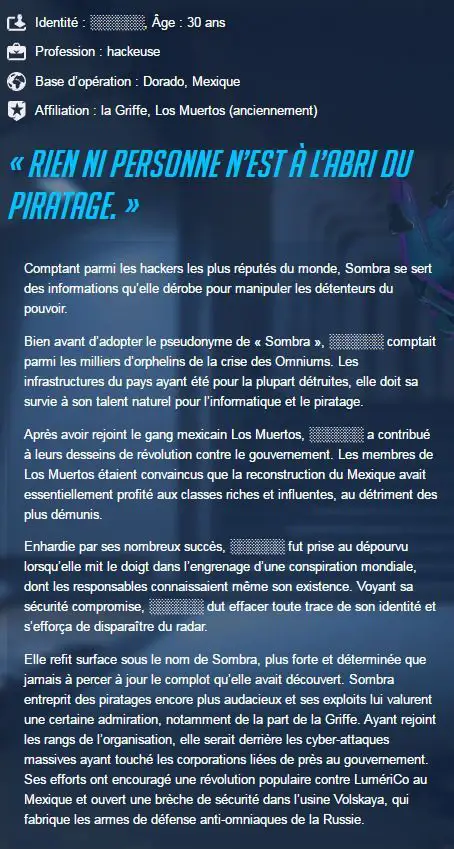 Sombra : la nouvelle combattante Overwatch spécialisée en piratage et infiltration