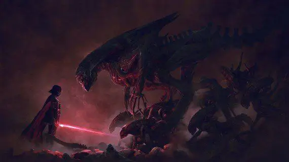 Cet artiste réunit Star Wars et Alien dans une magnifique série de fan arts #3