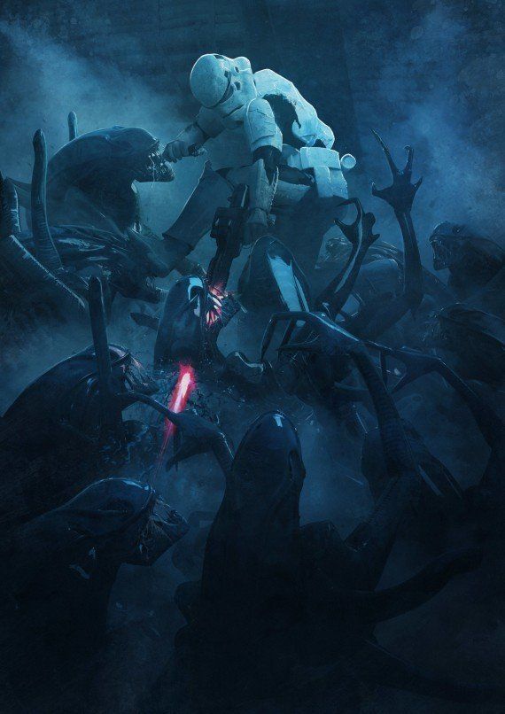 Cet artiste réunit Star Wars et Alien dans une magnifique série de fan arts #5