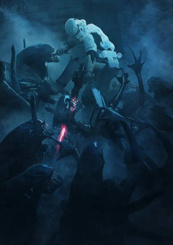 Cet artiste réunit Star Wars et Alien dans une magnifique série de fan arts #5