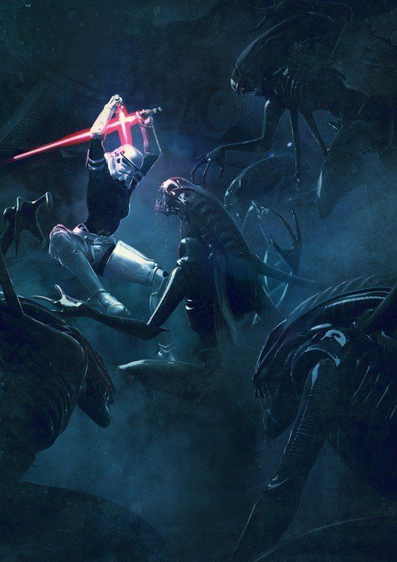 Cet artiste réunit Star Wars et Alien dans une magnifique série de fan arts #6