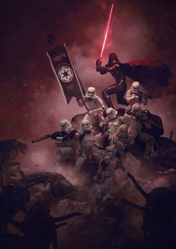 Cet artiste réunit Star Wars et Alien dans une magnifique série de fan arts #9