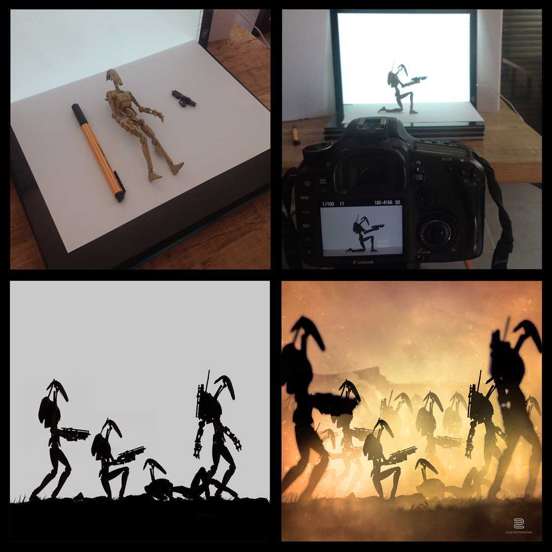 Star Wars Cosmos : un artiste réalise des photomontages à partir de jouets et de paper art