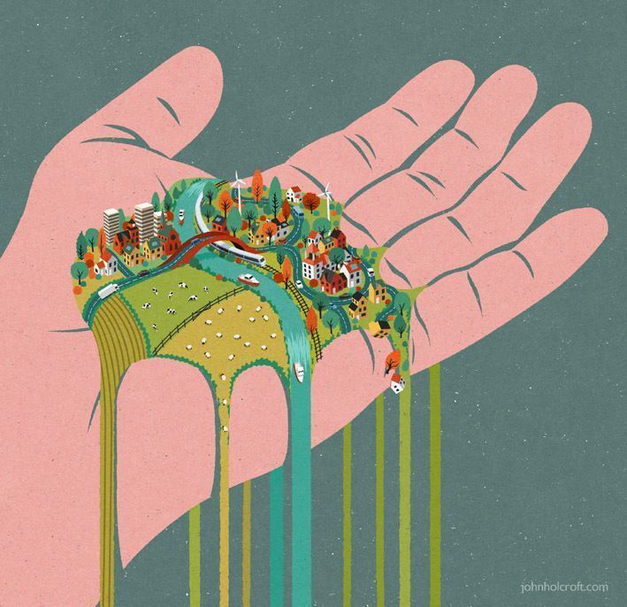 Les illustrations satiriques de John Holcroft font réfléchir sur notre société matérialiste #2