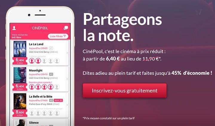Cinépool, l’appli permettant de payer le ciné moitié prix fait réagir UGC et Gaumont #2