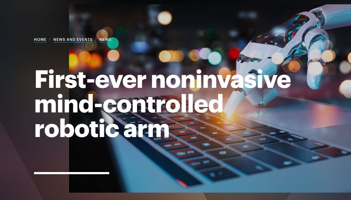 Un premier bras robotique contrôlé par la pensée sans implants cérébraux