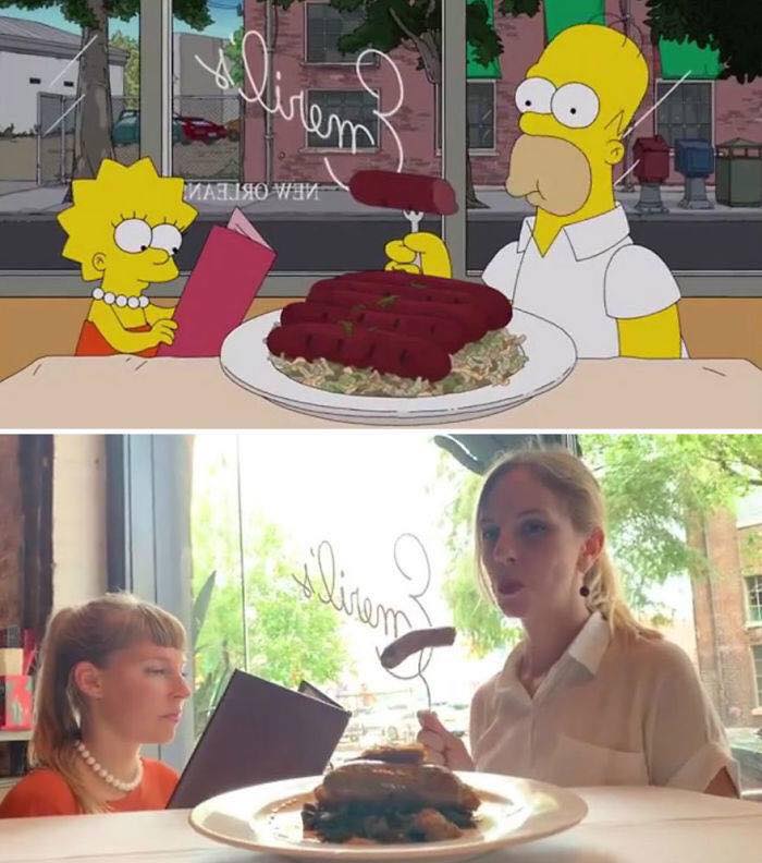 2 copines reproduisent des scènes des Simpson #7