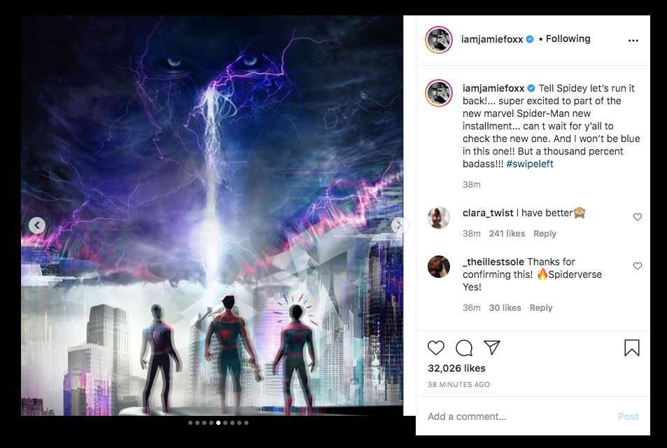 Et si Jamie Foxx faisait son retour en Electro dans Spider-Man New Generation 2 et non Spider-Man 3 ?