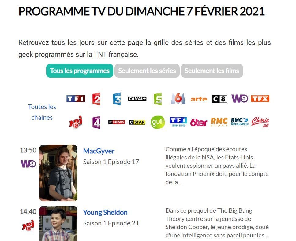 Programme TV : ce service sélectionne les films et séries geek qui passent à la TV aujourd’hui #3