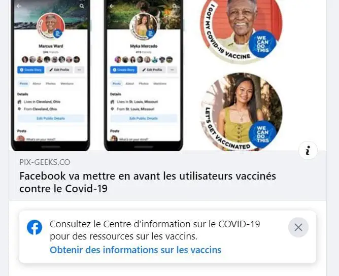 Facebook va mettre en avant les utilisateurs vaccinés contre le Covid-19 #5