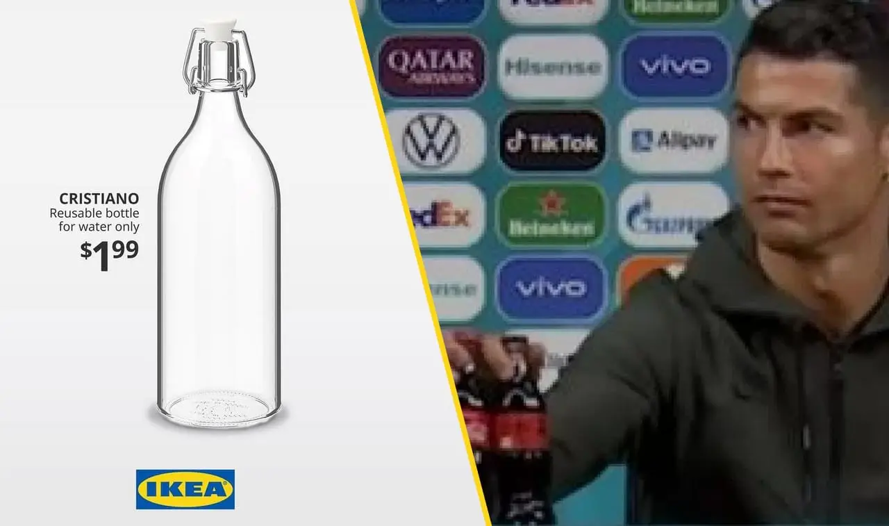 Ikea se paie Coca-Cola avec une bouteille d’eau baptisée CRISTIANO