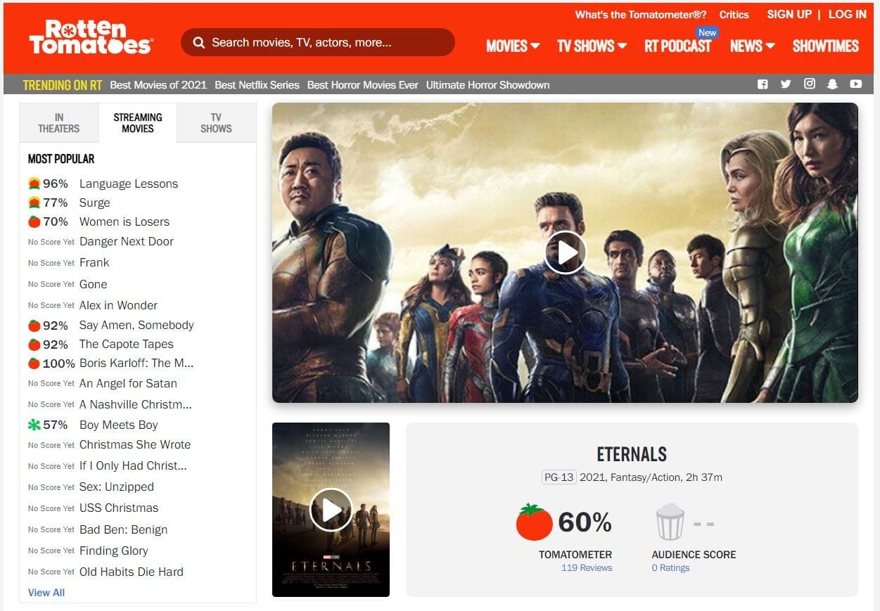 Les Eternels devient le film le moins bien noté de tout le MCU