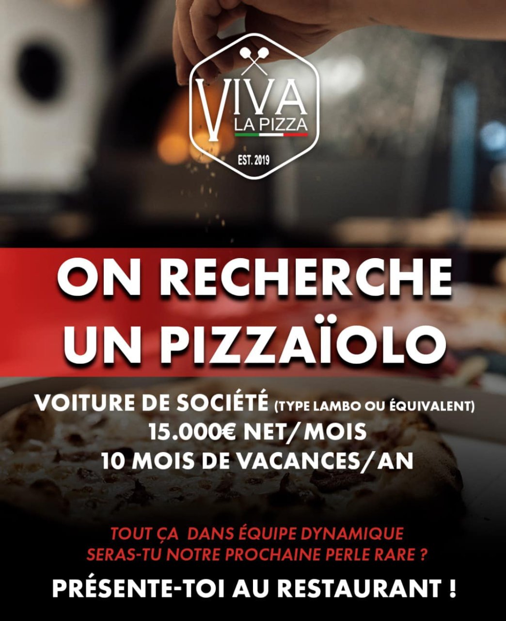 Cette pizzeria propose 15.000€/mois et une Lamborghini de fonction à son futur Pizzaïolo #2