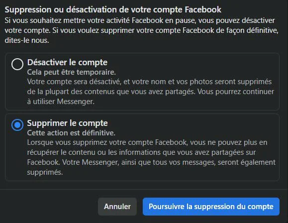 Comment Désactiver son compte Facebook ?
