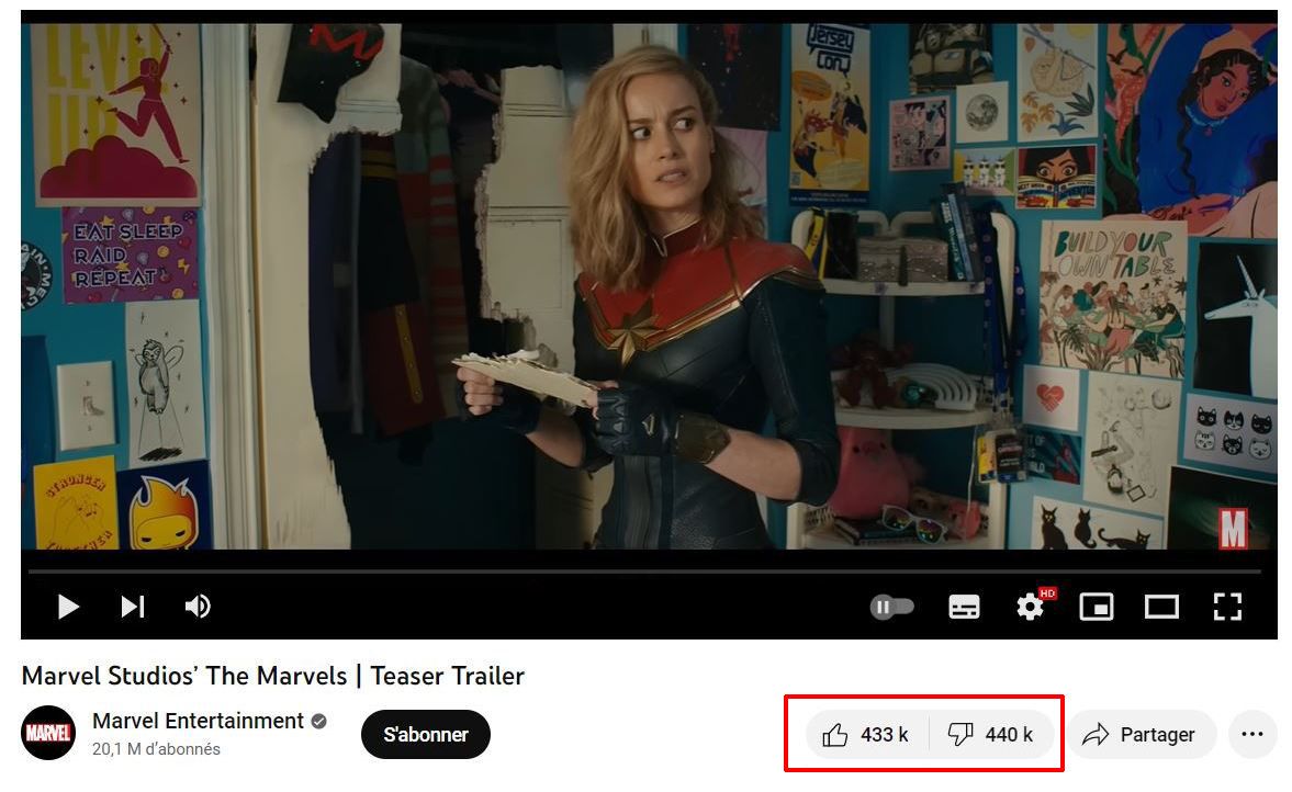 La bande annonce de The Marvels se fait défoncer sur YouTube