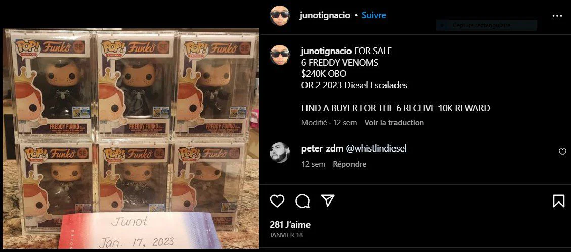 Il échange 6 figurines Funko Pop contre 2 Cadillac à 80 000 dollars chacune