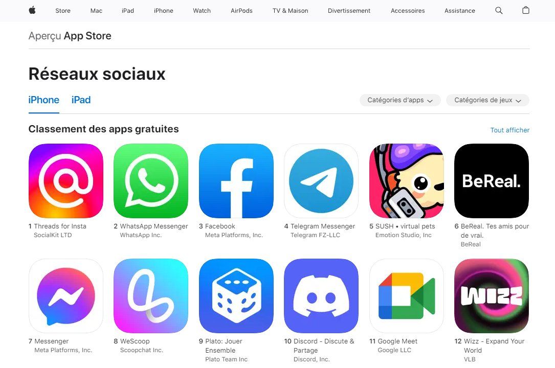 Les français téléchargent massivement une « fausse » application Threads dans l’AppStore