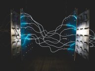 two square blue LED lights