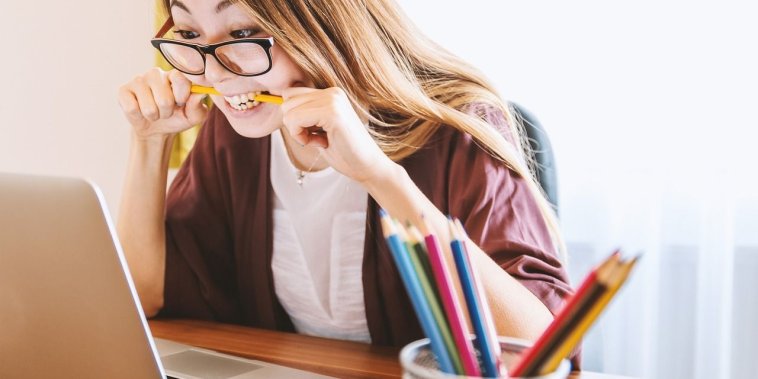 laptop, woman, education