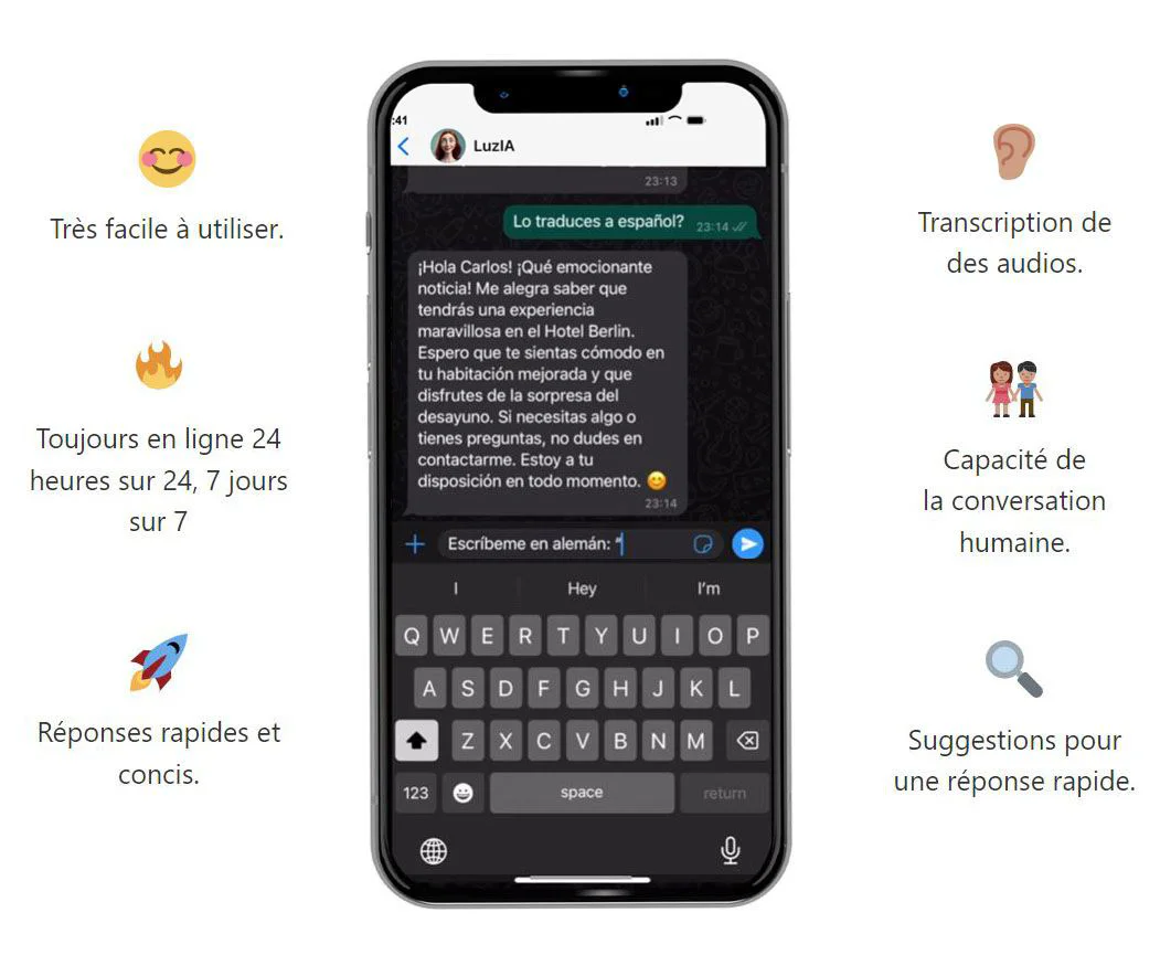 LuzIA permet de retranscrire les messages audios WhatsApp en messages texte