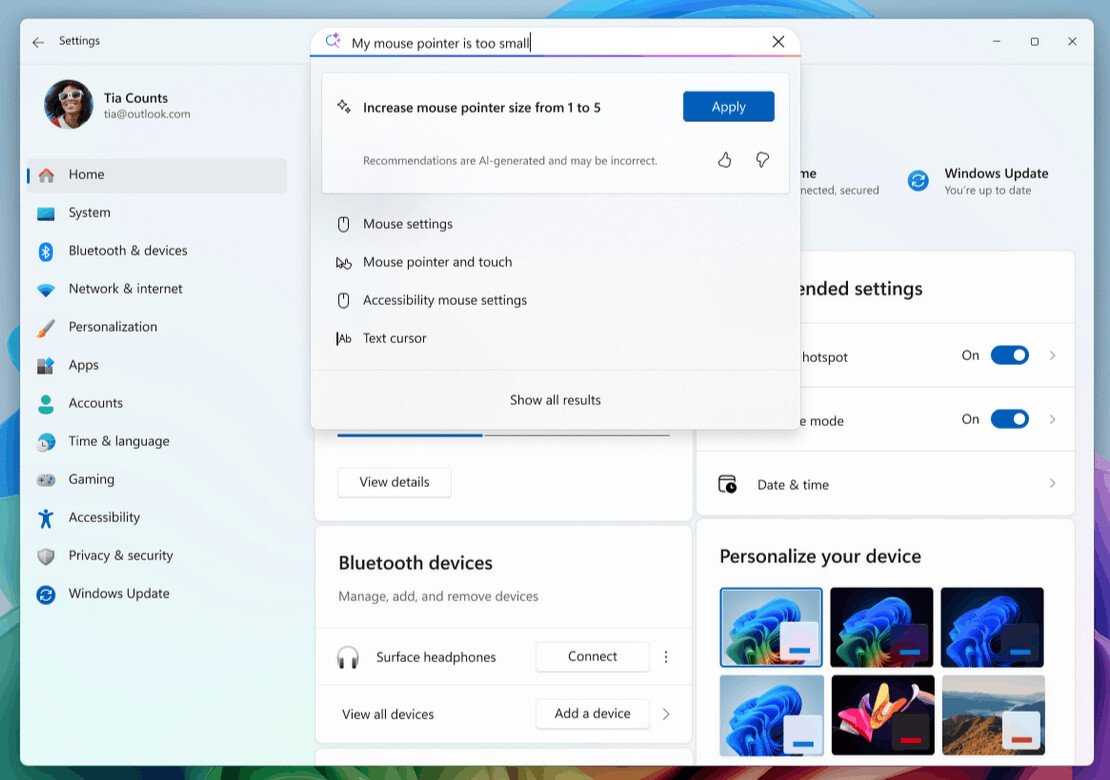 Windows 11 va intégrer une IA pour vous aider à mieux régler les paramètres de votre PC