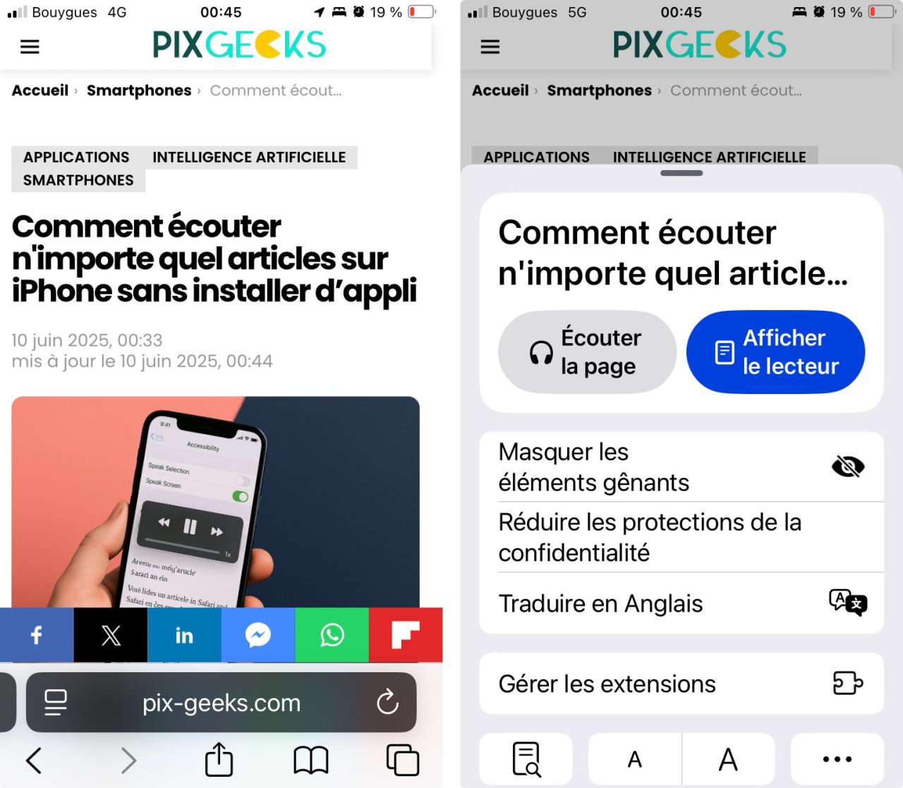 Comment écouter n’importe quel article sur iPhone sans installer d’appli #2