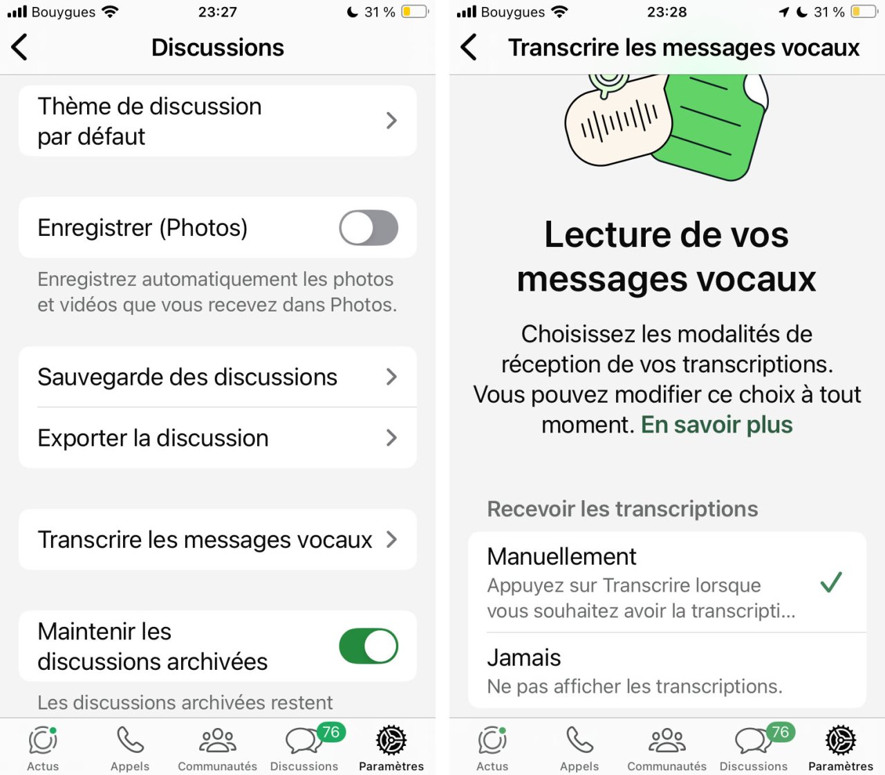 On peut retranscrire gratuitement les vocaux dans WhatsApp mais c’est claqué au sol #2