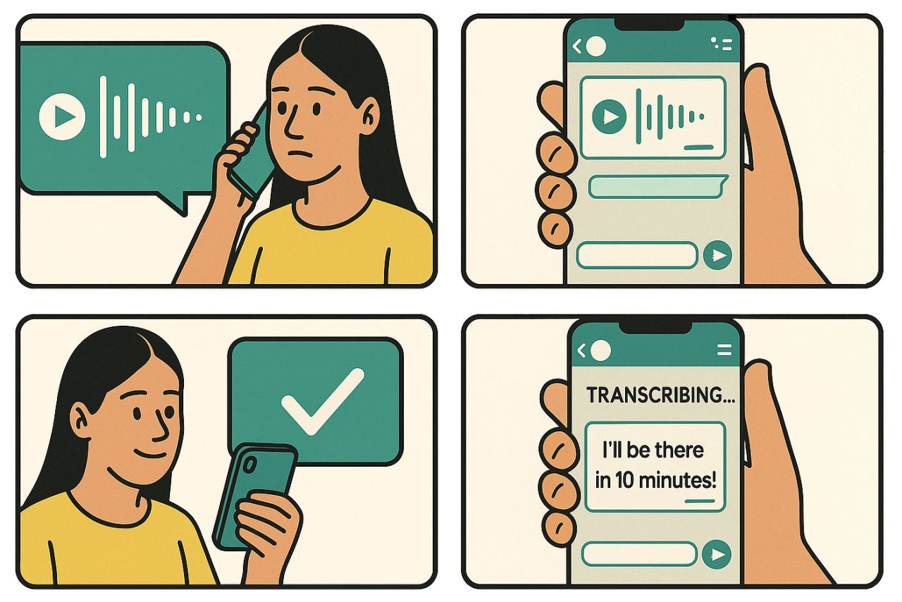 On peut retranscrire gratuitement les vocaux dans WhatsApp mais c’est claqué au sol