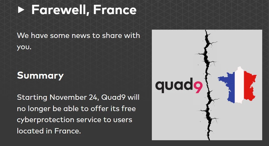 Quad9 coupe son DNS gratuit aux Français : par quoi remplacer 9.9.9.9 ?