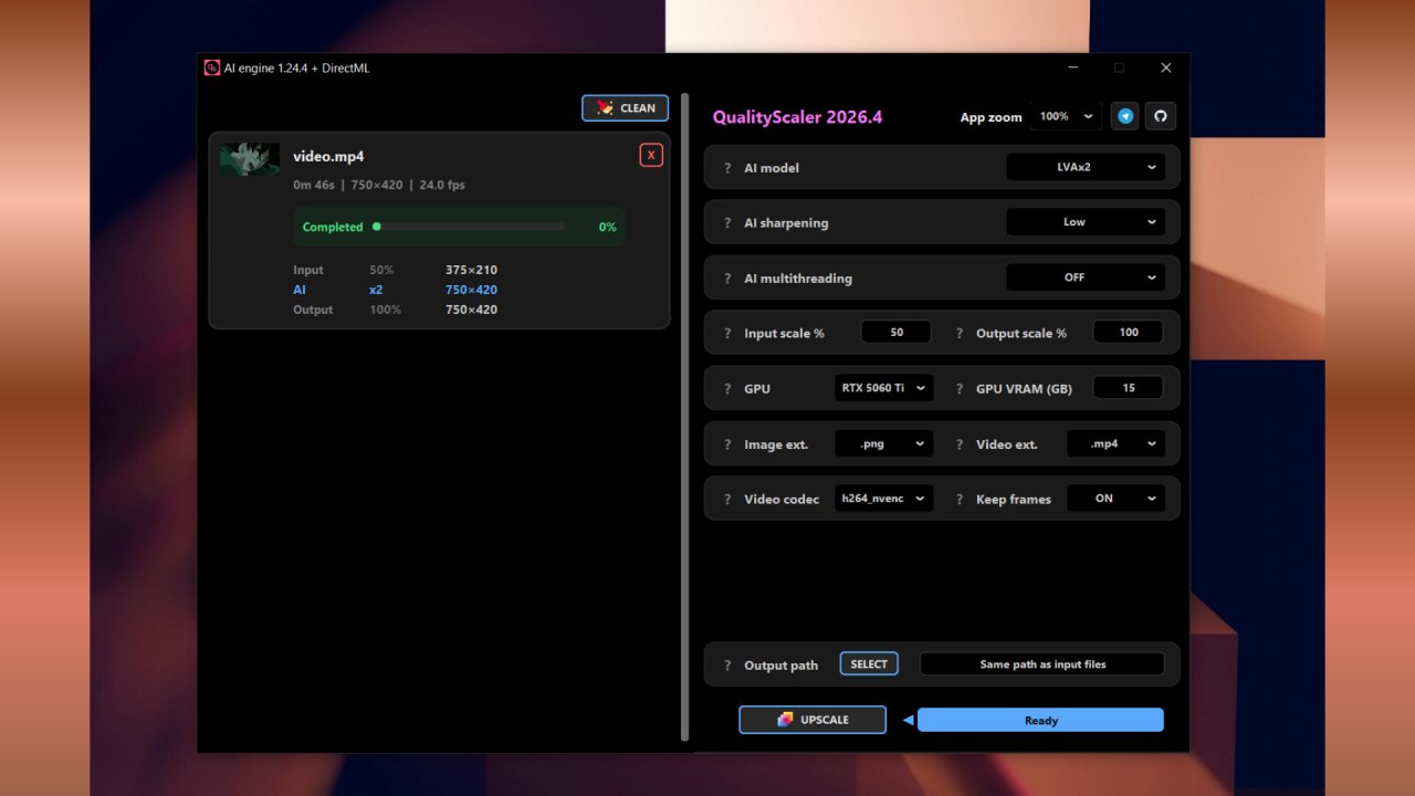 QualityScaler : l’IA gratuite d’upscaling qui agrandit vos photos et vidéos en local sur votre PC